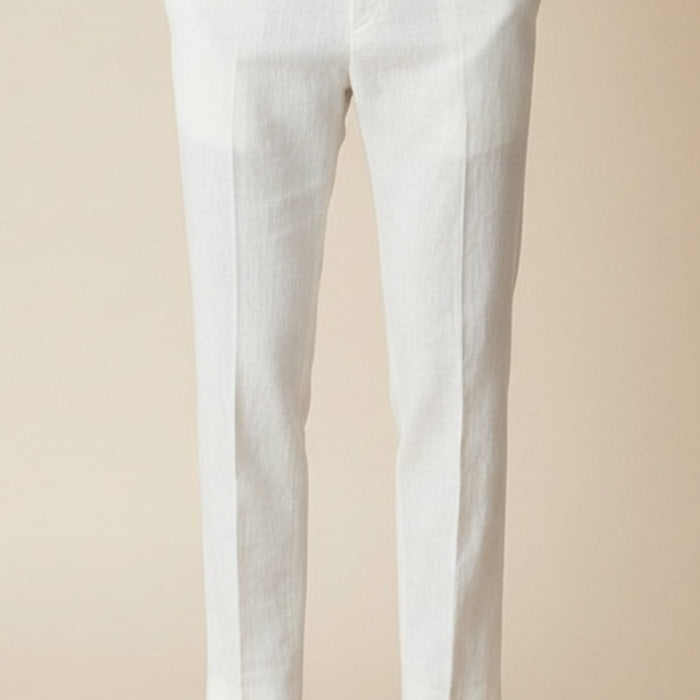 IVORY LINEN CROPPED TROUSER