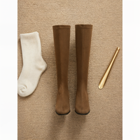 TAN SLIM SUEDE KNEE BOOT