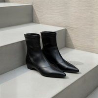 BLACK POINTED SOCK CHELSEA BOOT