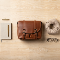VEGETABLE-TANNED LEATHER MESSENGER BAG
