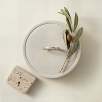 PAVÉ HALF-ETERNITY VERMEIL RING