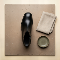 SQUARE TOE LEATHER CHELSEA BOOT