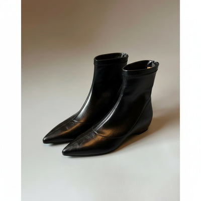BLACK POINTED SOCK CHELSEA BOOT