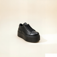 SCULPTED PLATFORM LEATHER SNEAKER