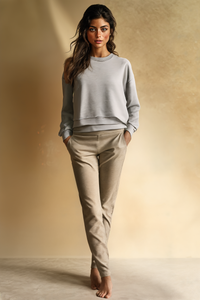 HEAVYWEIGHT LOOP-BACK CROPPED SWEATSHIRT