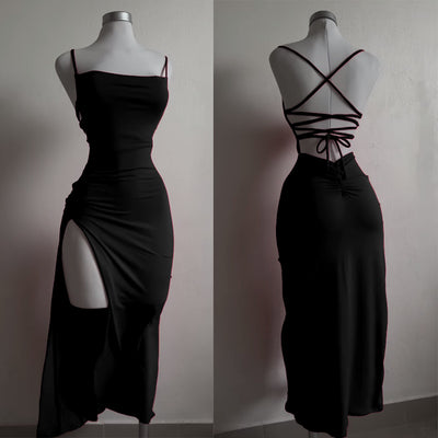 TIE-BACK SLIT MAXI DRESS