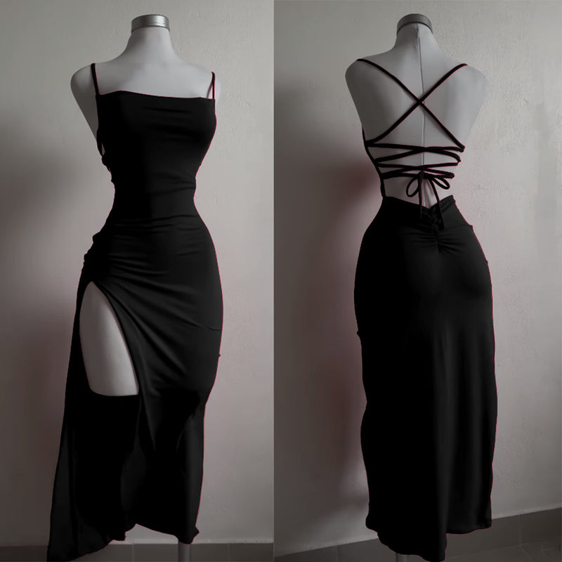 TIE-BACK SLIT MAXI DRESS