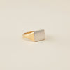 TWO-TONE SIGNET FLAT RING