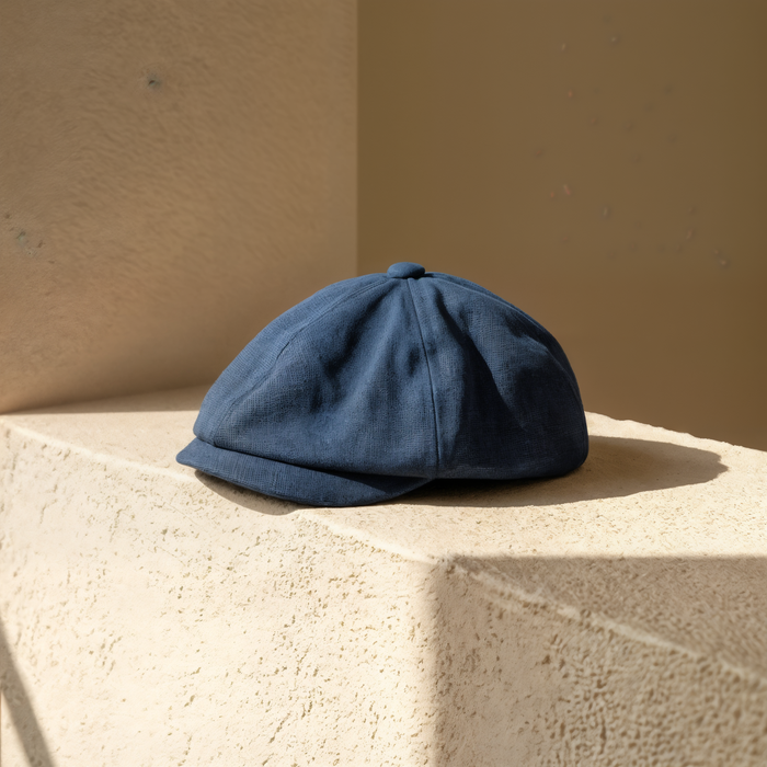 EIGHT-PANEL WASHED LINEN CAP