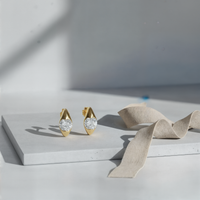 CRESCENT MOISSANITE STUD EARRINGS