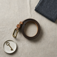 COGNAC ITALIAN LEATHER BELT