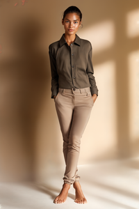CONTRAST COLLAR CANVAS OVERSHIRT