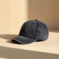 WASHED NAVY SHORT-BRIM CAP