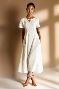 BRODERIE ANGLAISE MIDI DRESS
