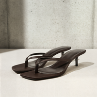 SQUARE TOE KITTEN HEEL MULE