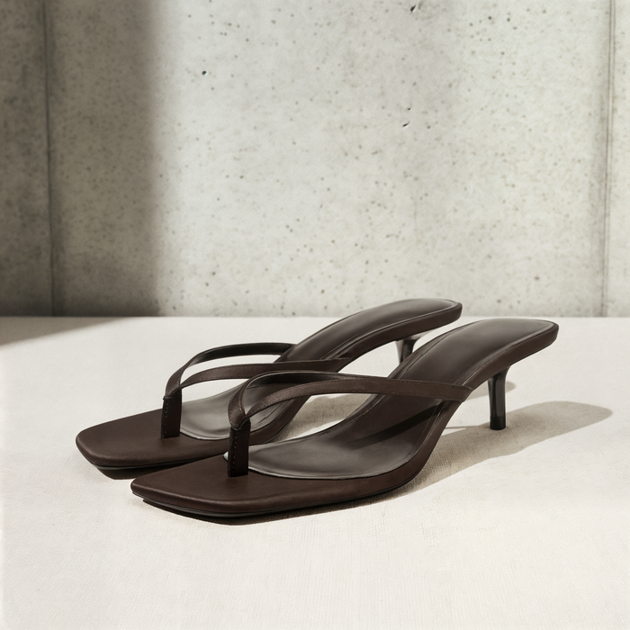 SQUARE TOE KITTEN HEEL MULE