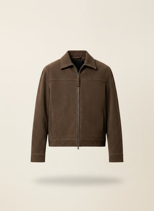 CHOCOLATE SUEDE TRUCKER JACKET