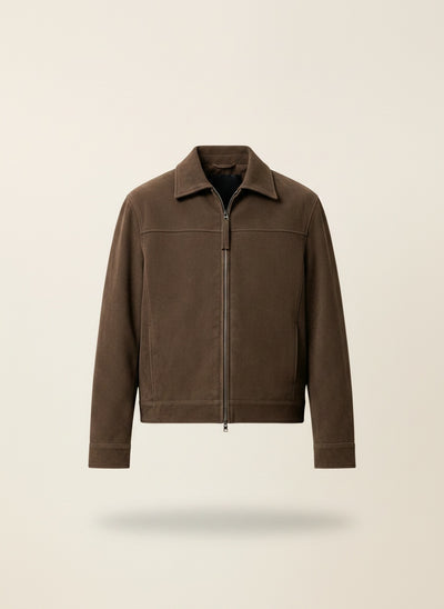 CHOCOLATE SUEDE TRUCKER JACKET