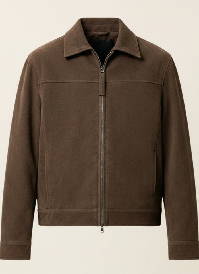 CHOCOLATE SUEDE TRUCKER JACKET