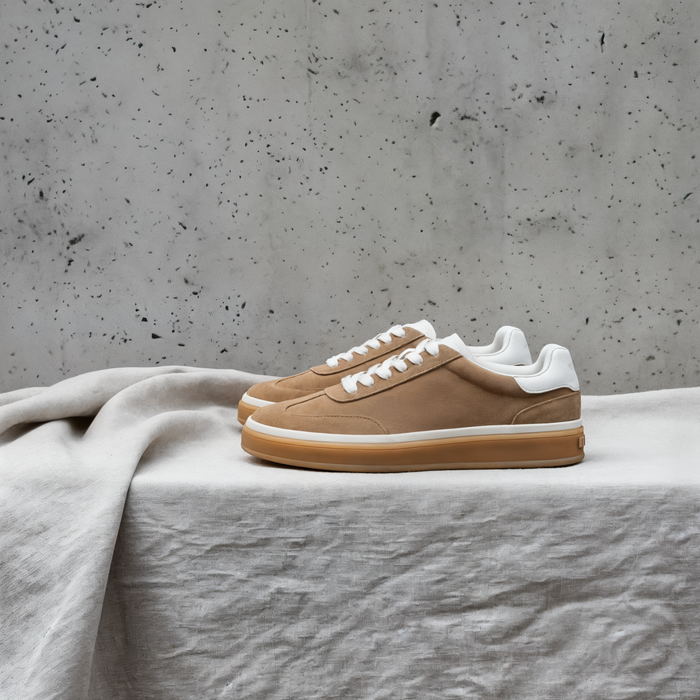 CAMEL SUEDE COURT TRAINER