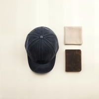 WASHED NAVY SHORT-BRIM CAP