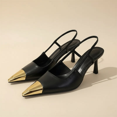 GILDED SLINGBACK POINTED PUMP