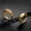 HEAVYWEIGHT GOLD RING — DOME & TWIST DUO