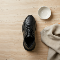 NOIR GRAIN LEATHER SNEAKER