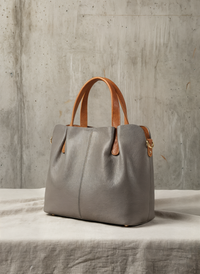PEBBLED LEATHER TOP-HANDLE TOTE