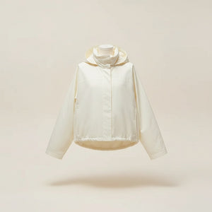 CROPPED COCOON HOODED SHELL JACKET