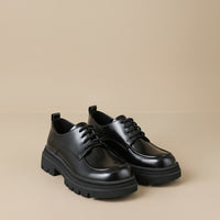CHUNKY PLATFORM LEATHER DERBY