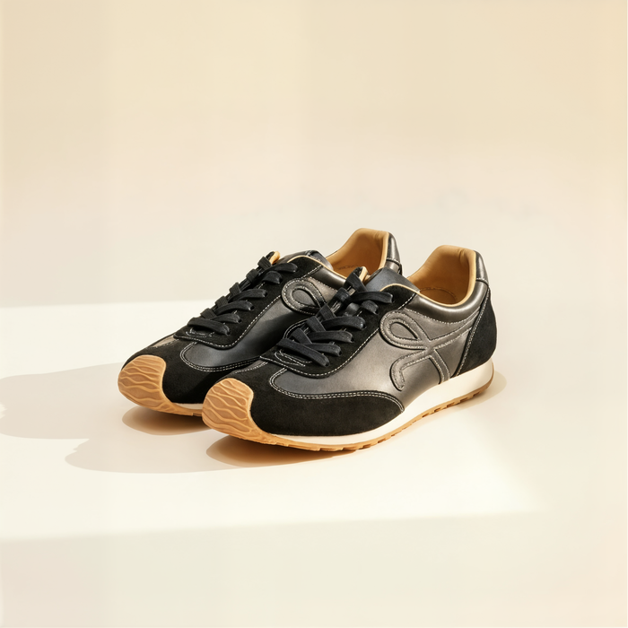 WASHED LEATHER RETRO RUNNER