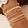 CHAIN GANG STACK — 6-PIECE GOLD BRACELET SET