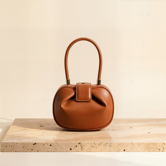 PLEATED DUMPLING TOP-HANDLE BAG