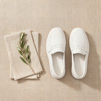 WHITE LEATHER PENNY LOAFER