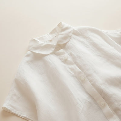 ROUND COLLAR LINEN SHIRT