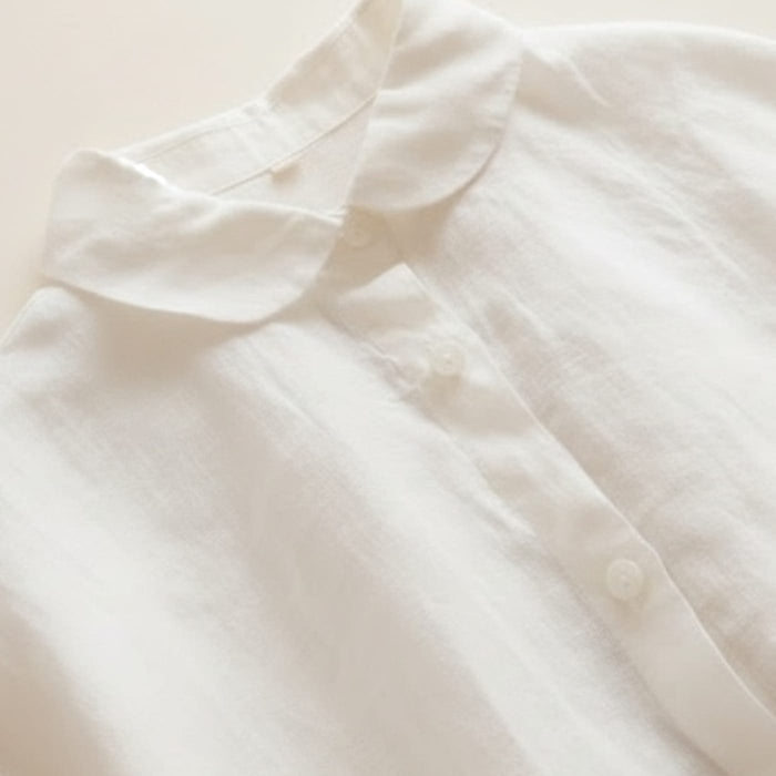 ROUND COLLAR LINEN SHIRT