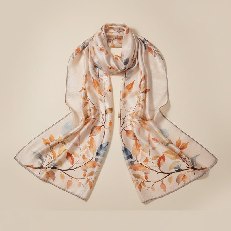 BOTANICAL MULBERRY SILK LONG SHAWL