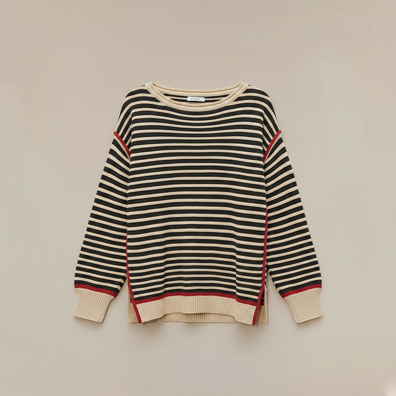 BRETON STRIPE RELAXED CREW KNIT