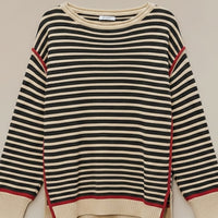BRETON STRIPE RELAXED CREW KNIT