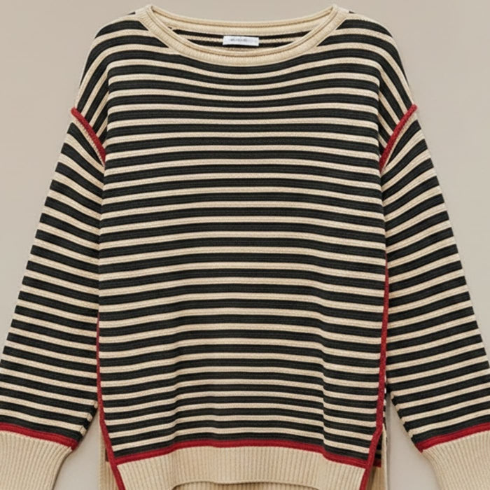 BRETON STRIPE RELAXED CREW KNIT