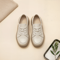 WHITE LEATHER PLATFORM COURT SNEAKER
