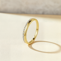 PAVÉ HALF-ETERNITY VERMEIL RING
