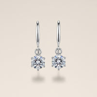 SIX-PRONG MOISSANITE DROP EARRINGS