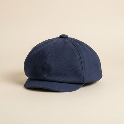 NAVY EIGHT-PANEL CANVAS CAP