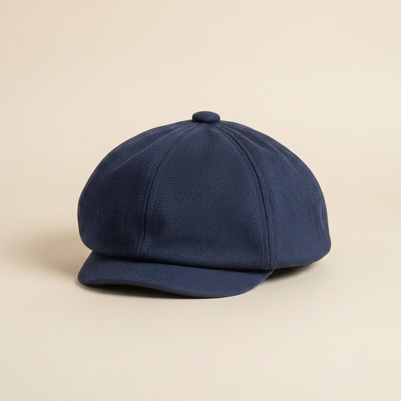 NAVY EIGHT-PANEL CANVAS CAP