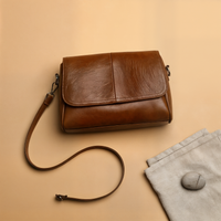 OIL-WAX LEATHER CROSSBODY FLAP