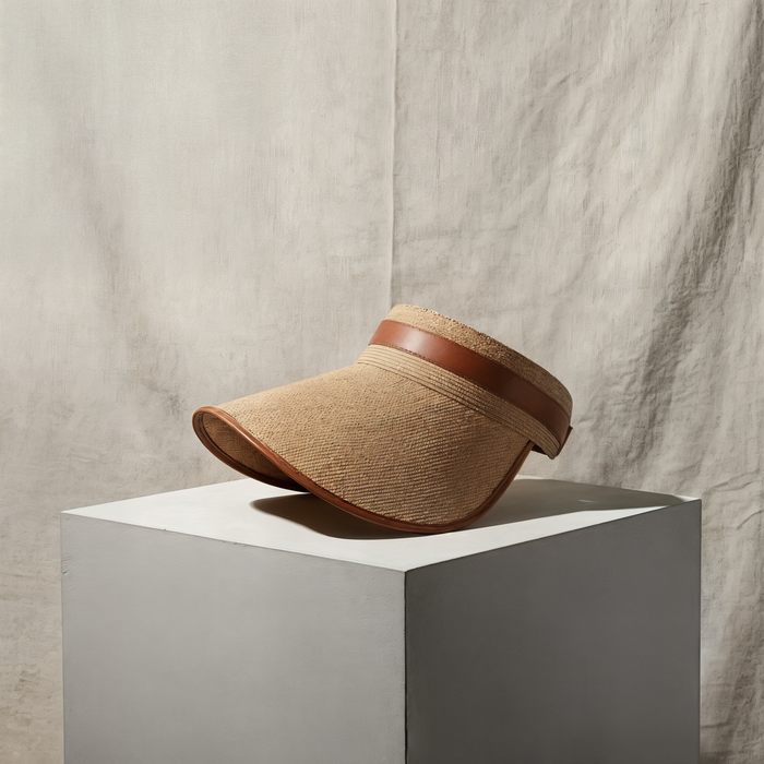 RAFFIA WIDE BRIM SUN VISOR
