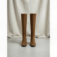 TAN SLIM SUEDE KNEE BOOT