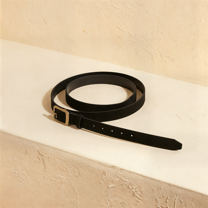 WRAPPED SUEDE BELT BRASS BUCKLE